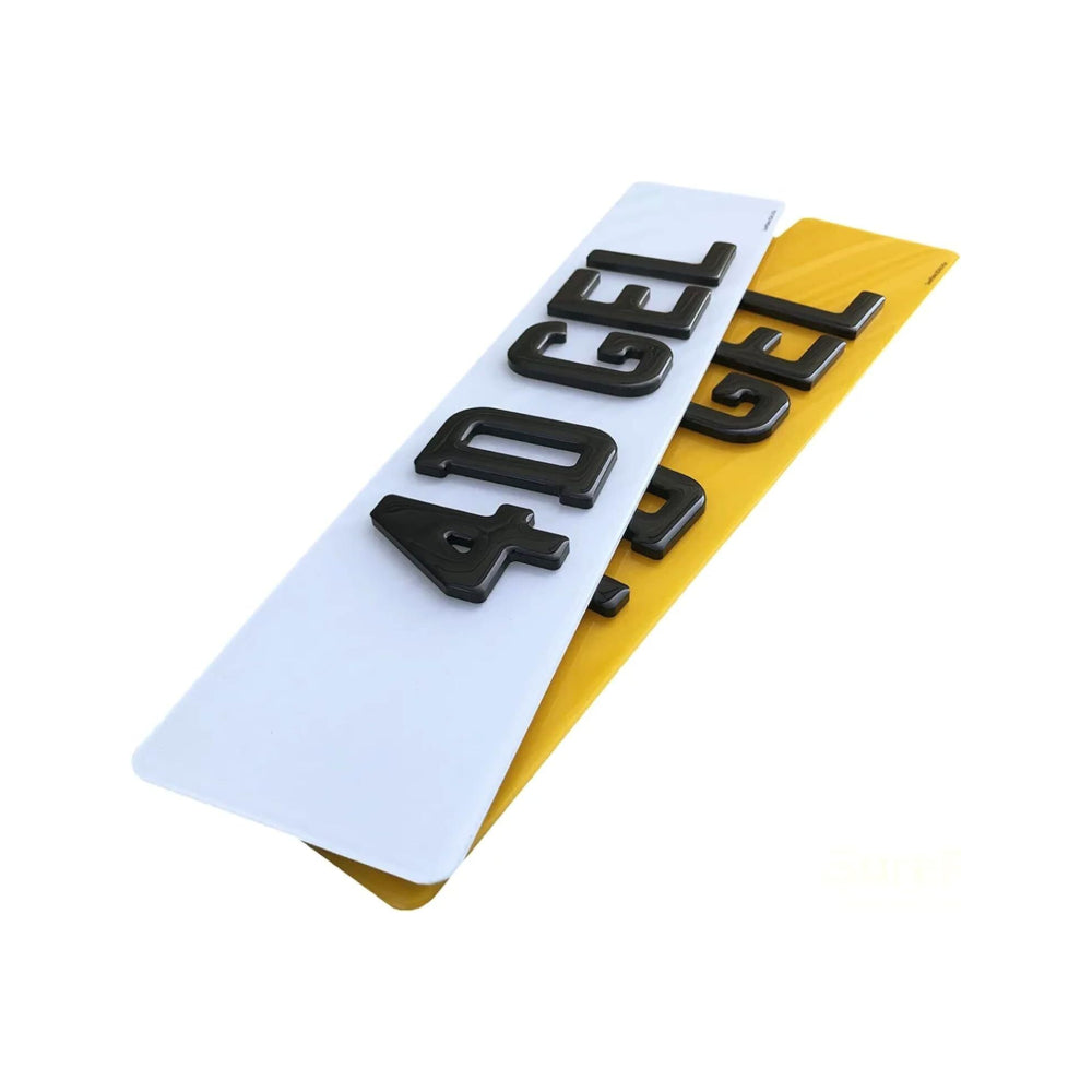 4D Gel Printed Number Plate