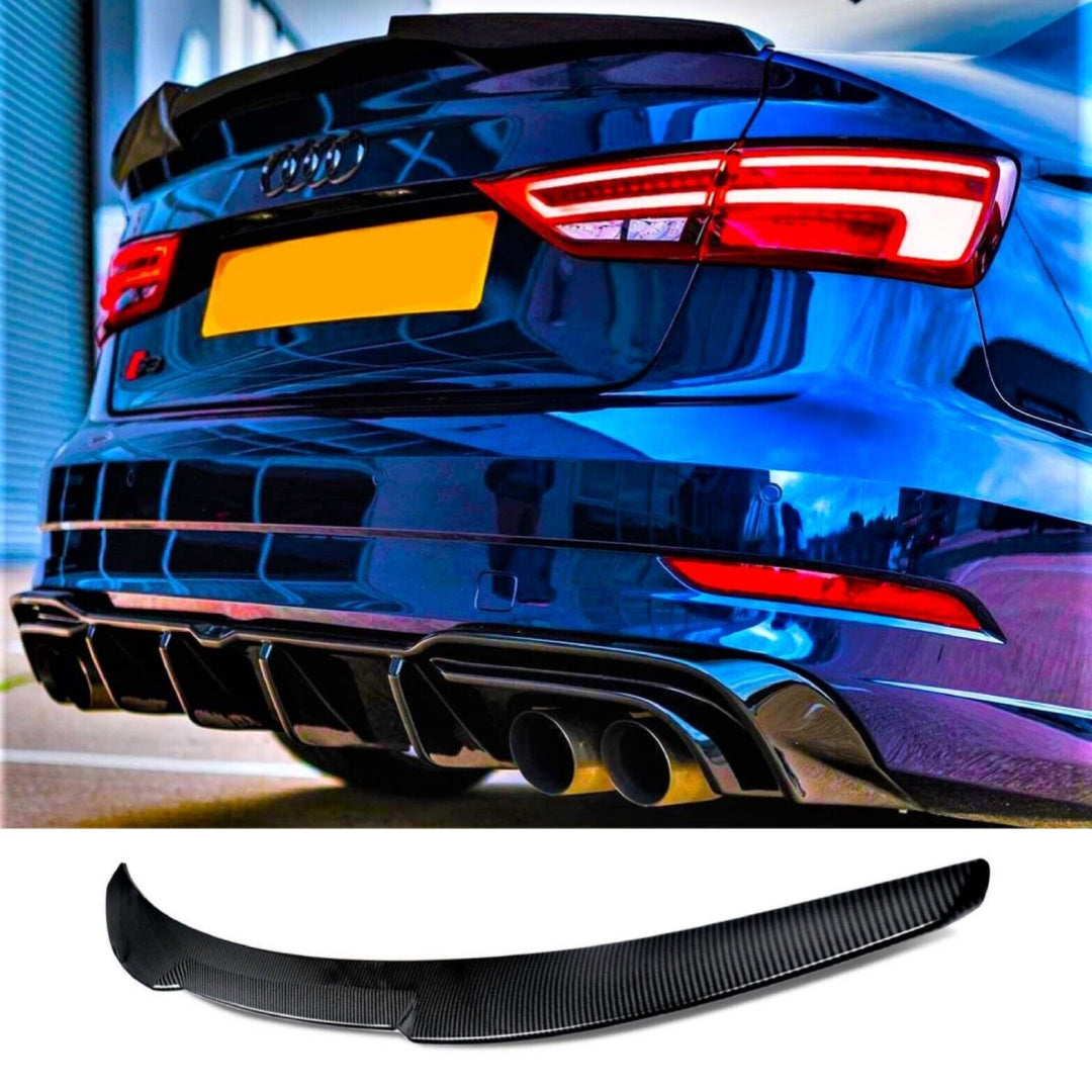 Fits Audi A3 S3 RS3 8V Saloon Carbon Fibre M4 Style Boot Spoiler RS3 Look 2013-2020