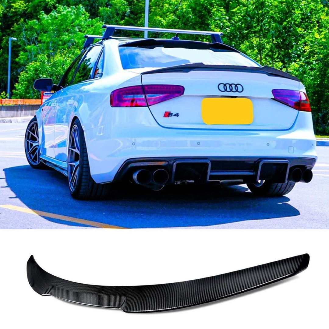 Fits Audi A4 S4 RS4 B8 Carbon Fibre RS4 Look M4 Style Boot Lip Spoiler 2012-2016