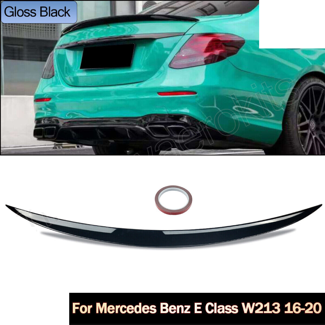Fits Mercedes E Class W213 Gloss Black Boot Lip Spoiler E63S AMG Style 2016-2020