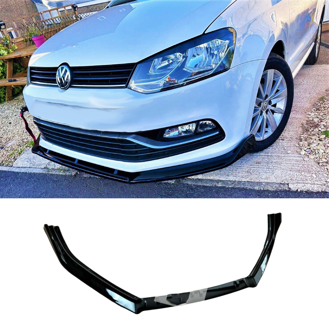 Fits VW Polo Front Splitter MK5 6R 6C GTI R Spoiler Lip Body Kit 2009-2017