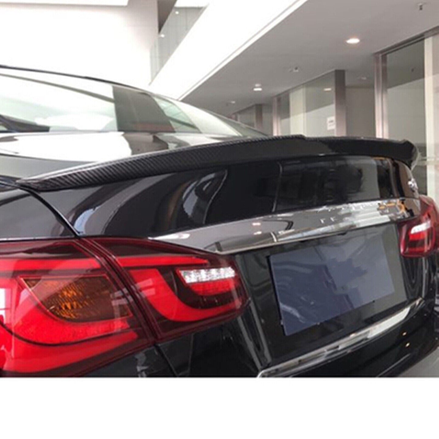 Black Rear Trunk Spoiler Wing Lip fits Infiniti Q70 2014-2019 Carbon Fiber