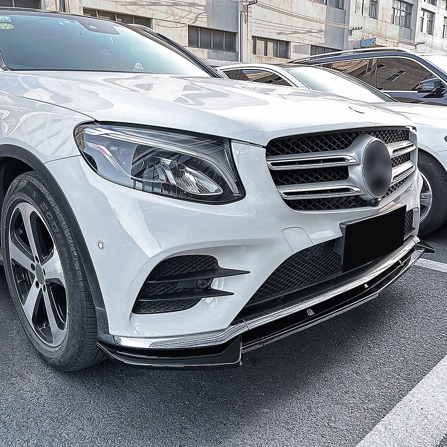 Gloss Black Front Bumper Spoiler Lip fits Mercedes Benz GLC X253 C253 2016-2019