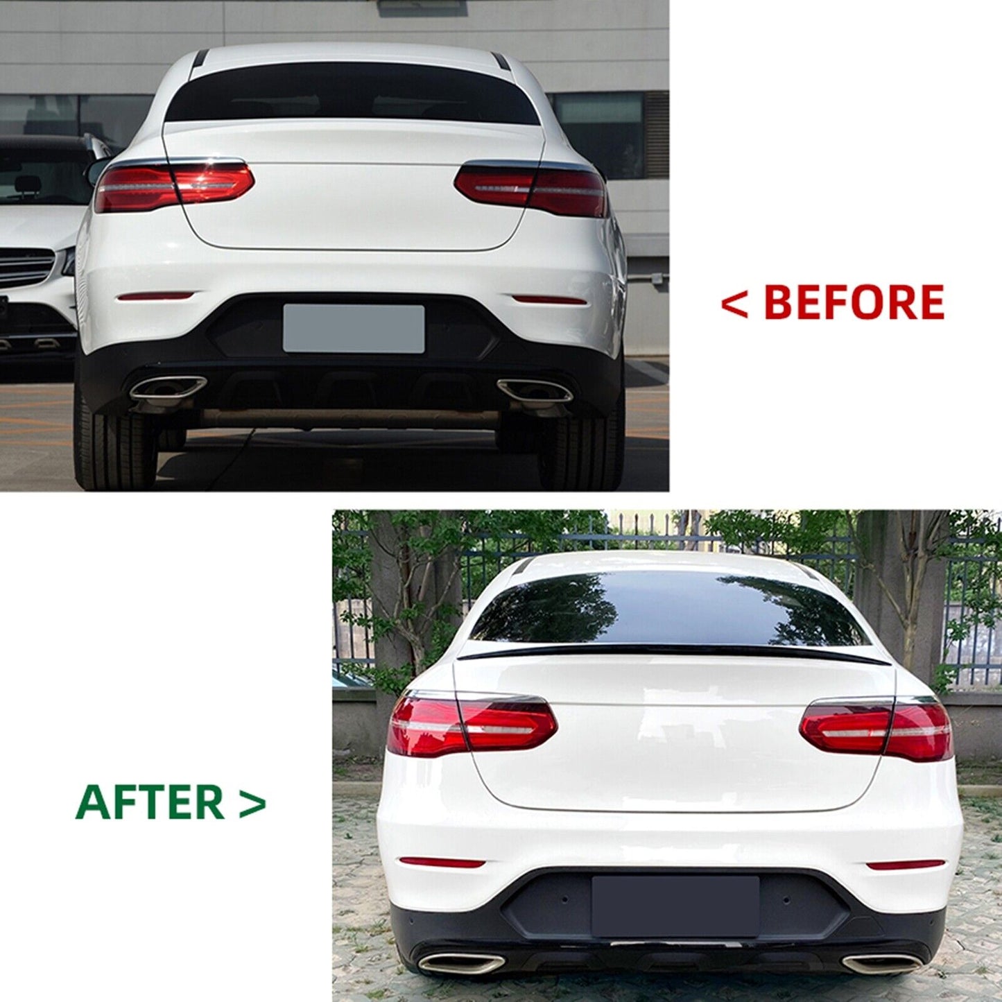 Rear Trunk Spoiler Lip fits Mercedes Benz GLC C253 GLC260 300 AMG Gloss Black