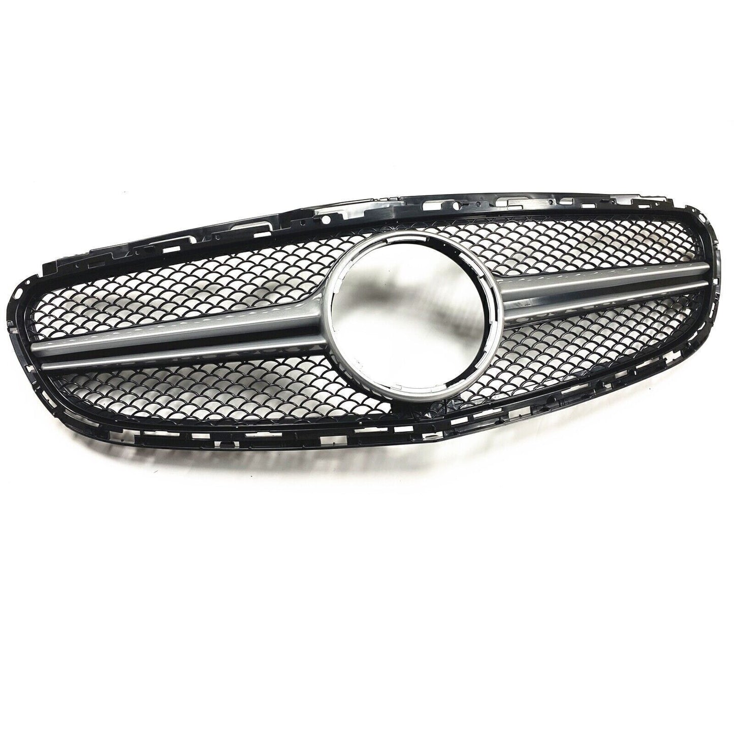 Silver Front Bumper Grille Mesh Grill fits Benz E-Class W212 2014 2015 2016 AMG
