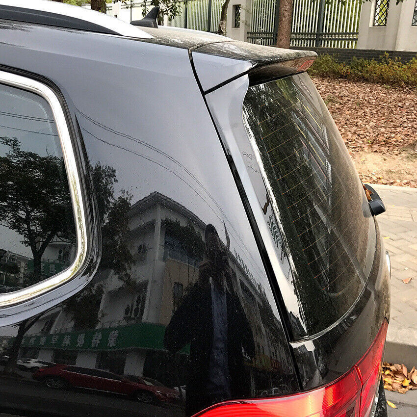 Rear Window Side Canard Spoiler Trim Gloss Black fits VW Touran 2016-2022