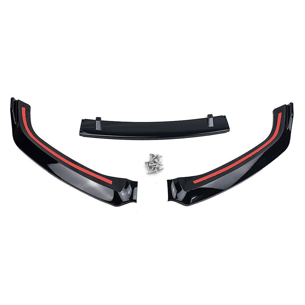 Black Front Bumper Spoiler Lip fits Audi A4 B9 S4 Sedan 2017 2018 2019