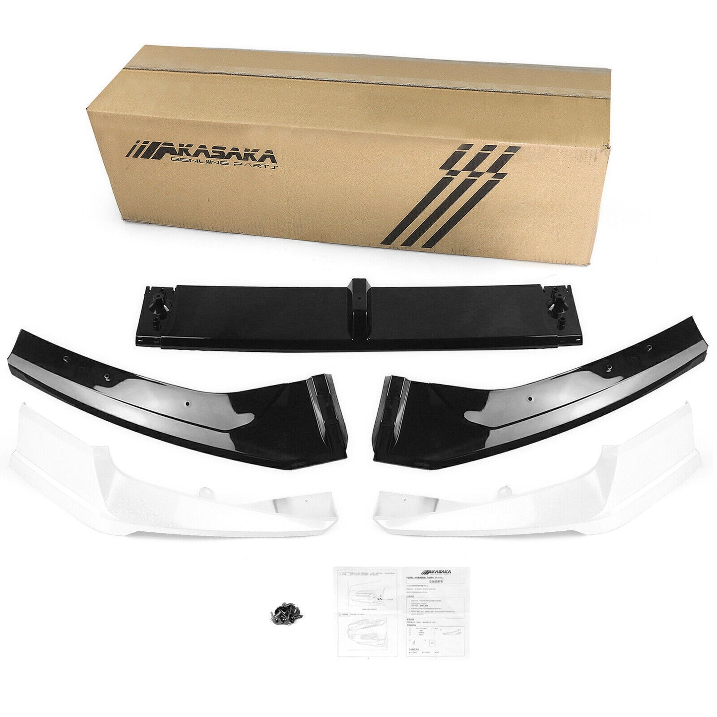 White Front Lip Bumper Spoiler Side Cover fits Honda Accord 2018-2020 AKASAKA