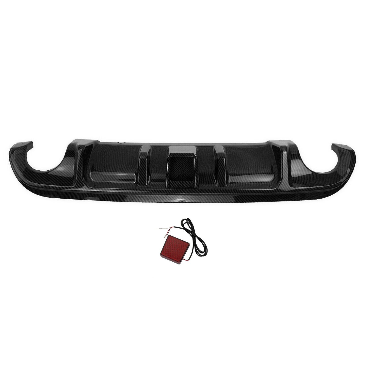 Carbon Fiber Look Rear Bumper Diffuser Lip fits Infiniti Q50 2014-17 2015 W/Light
