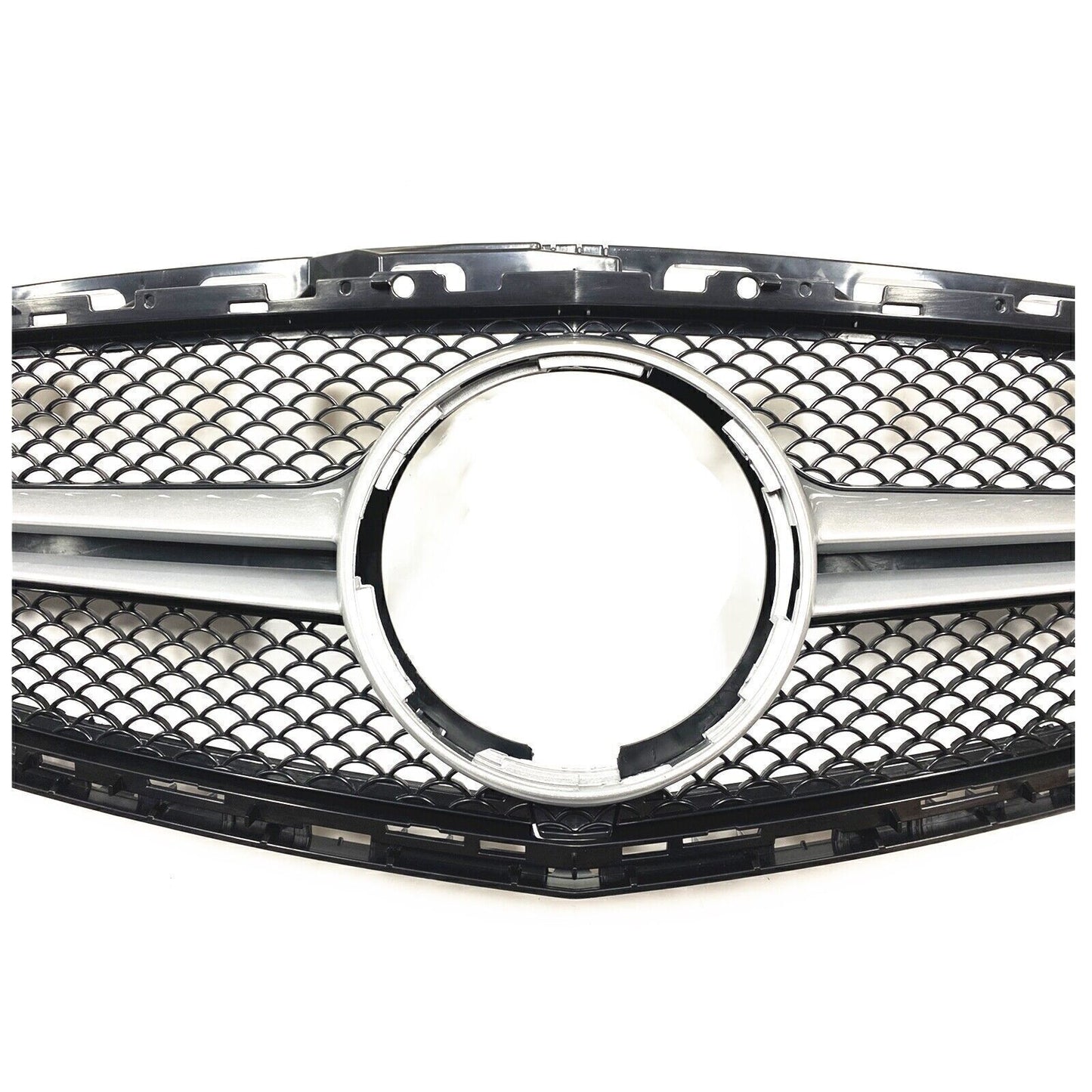 Silver Front Bumper Grille Mesh Grill fits Benz E-Class W212 2014 2015 2016 AMG