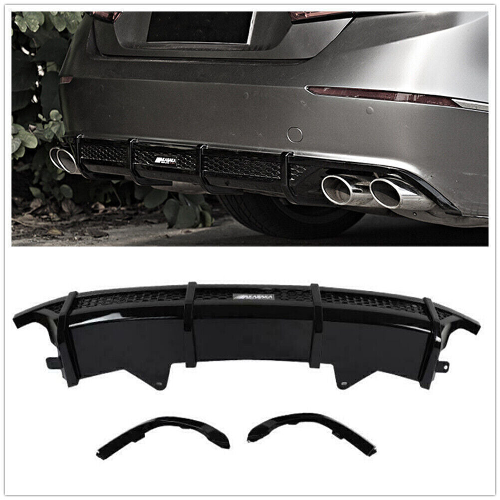 Black Rear Bumper Diffuser + Exhuast Pipe fits Honda Accord 10th 2018-19 AKASAKA