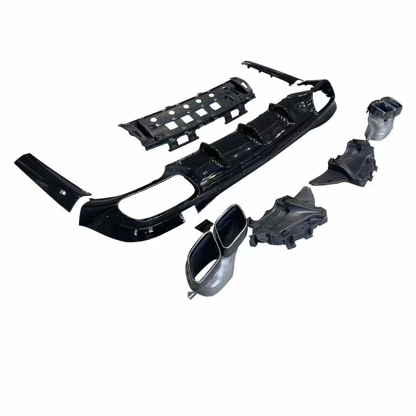 Rear Bumper Diffuser Lip Exhaust Pipe Kit fits Mercedes Benz S Class W223 S63 AMG