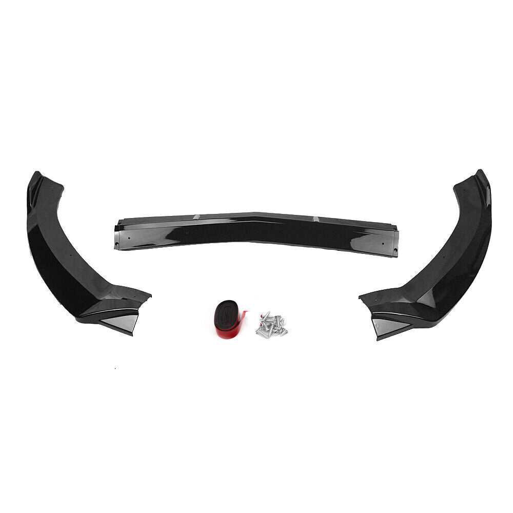 Black Front Bumper Spoiler Splitter Lip Fit fits Benz C-Class W205 Sport 2015-18