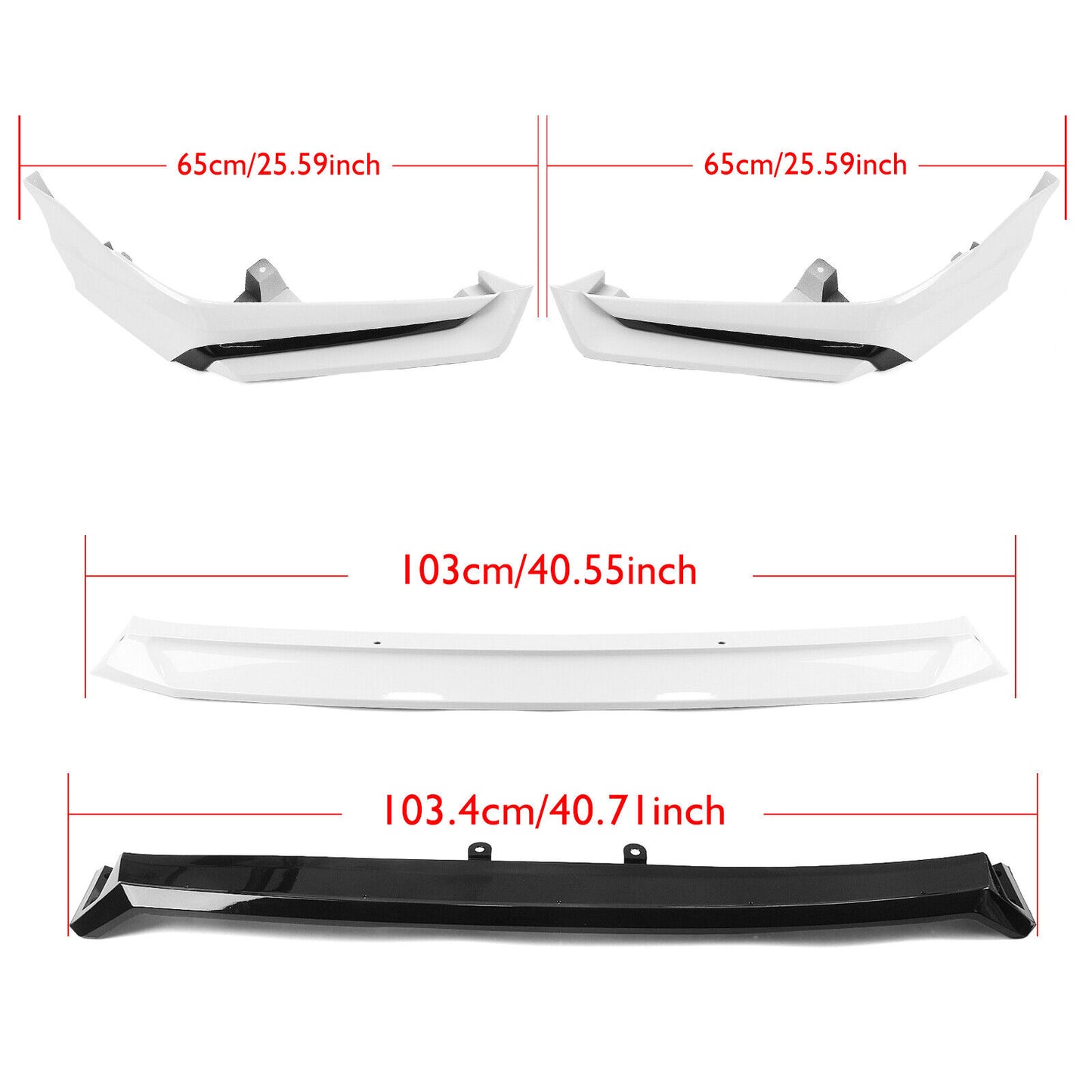 White Front Bumper Spoiler Lip Kit fits Honda Civic 2022-2024 All Models YOFER