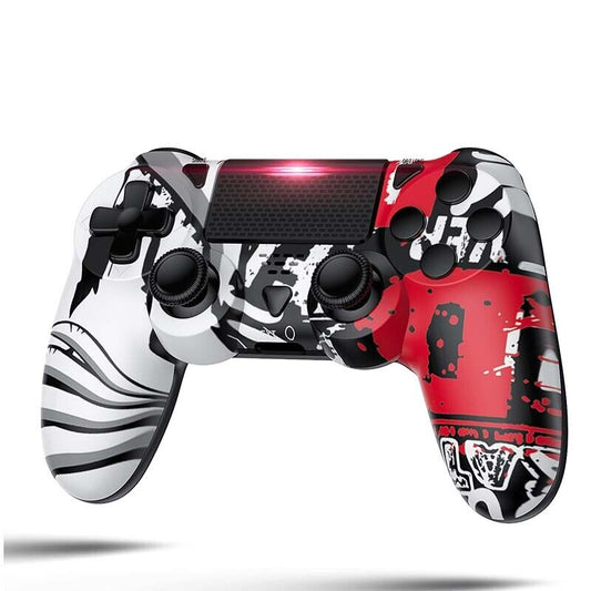Controller Red Black White Pad Dual Joystick PS4 PC Compatible