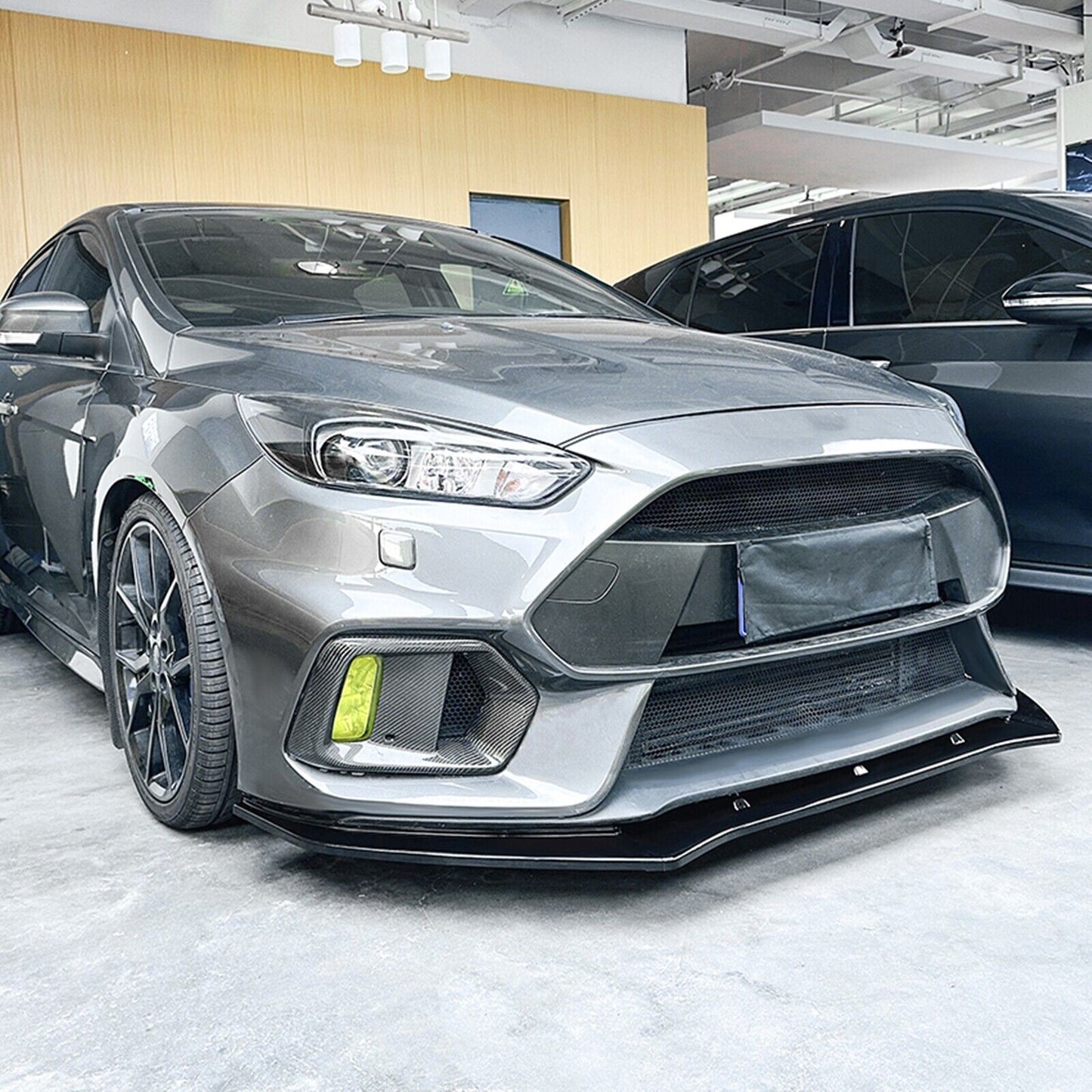 3pcs Vivid Black Front Bumper Spoiler Lip fits fitsd Focus RS MK3 2015-2018
