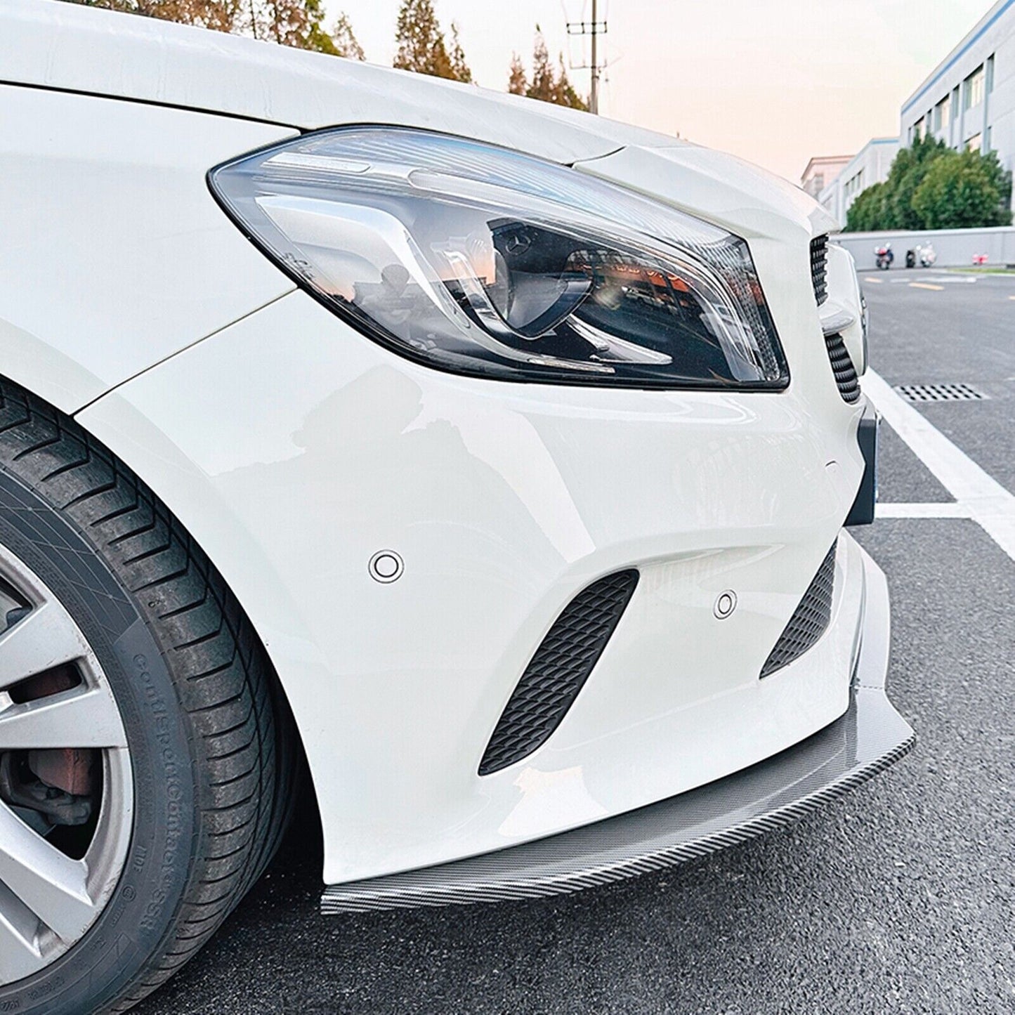 Front Spoiler Lip Splitter Kit fits Mercedes Benz A Class W176 16-18 CB Look