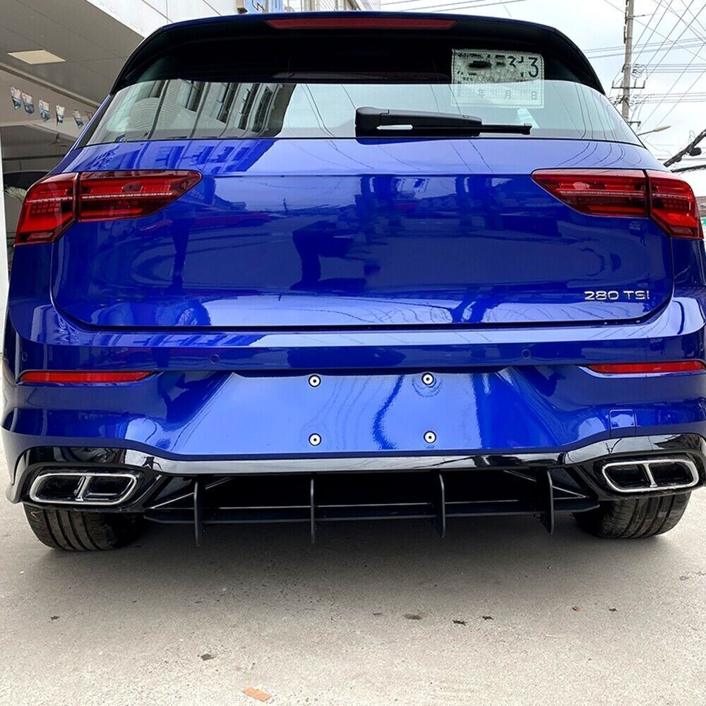 ABS Black Rear Diffuser Bumper Spoiler Wing fits VW Golf 8 MK8 Rline 20-23