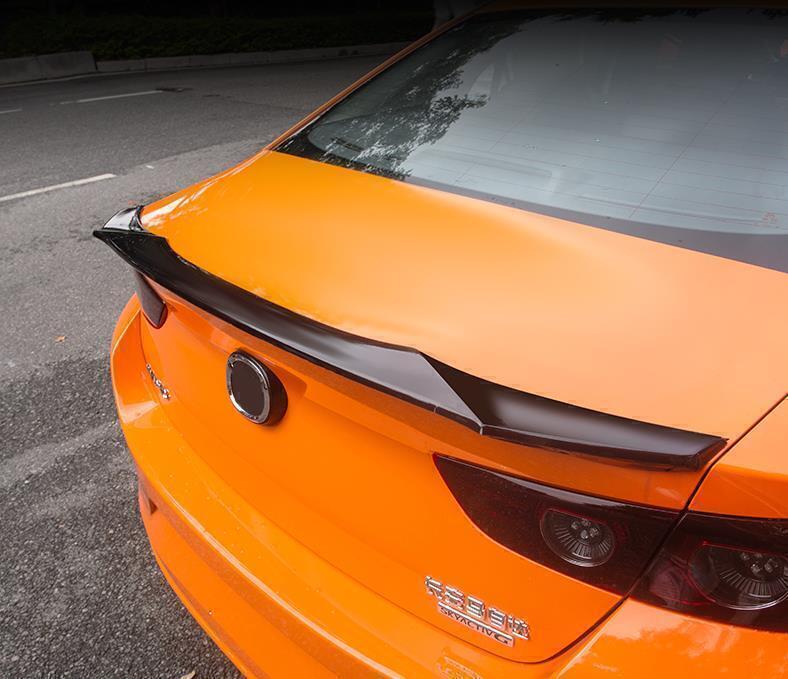 Rear Trunk Spoiler Wing Lip fits 2019-2020 Mazda 3 Axela Carbon Fiber Look Black