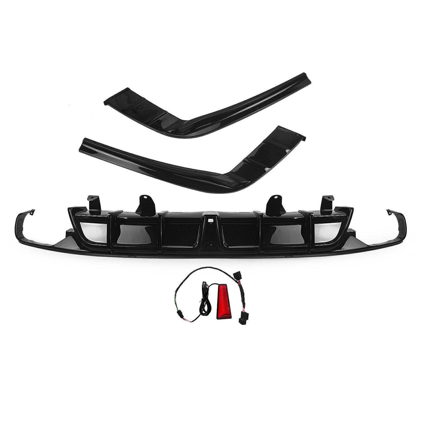 Rear Bumper Diffuser + 2PCS Side Spoiler Lip W/Light fits Honda Accord 2018-22