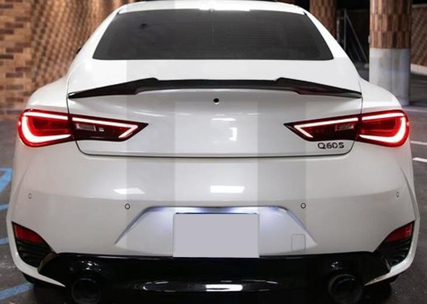 Carbon Fiber Rear Trunk Spoiler Wing Lip fits Infiniti Q60 2016-2023 Black