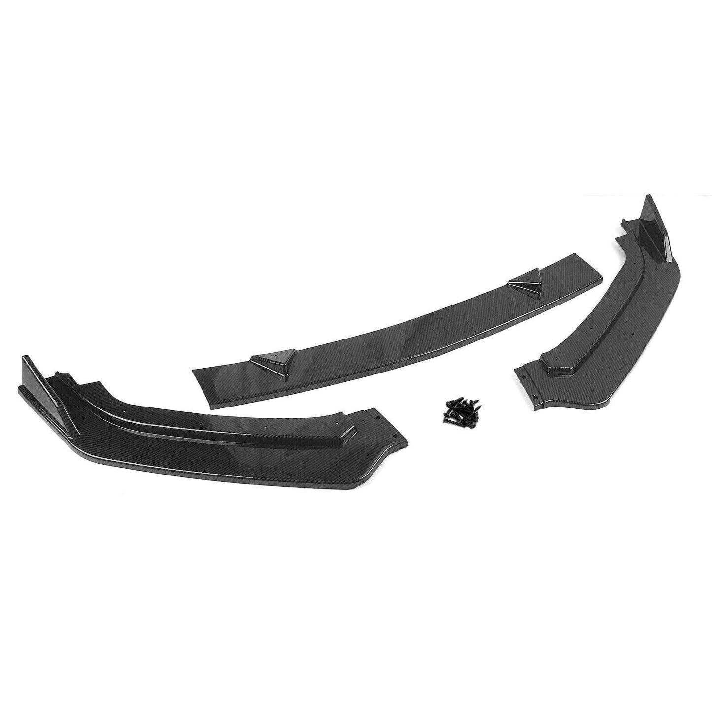 3pcs Front Bumper Spoiler Lip Kit fits Infiniti Q60 2017-2022 Carbon Fiber Style