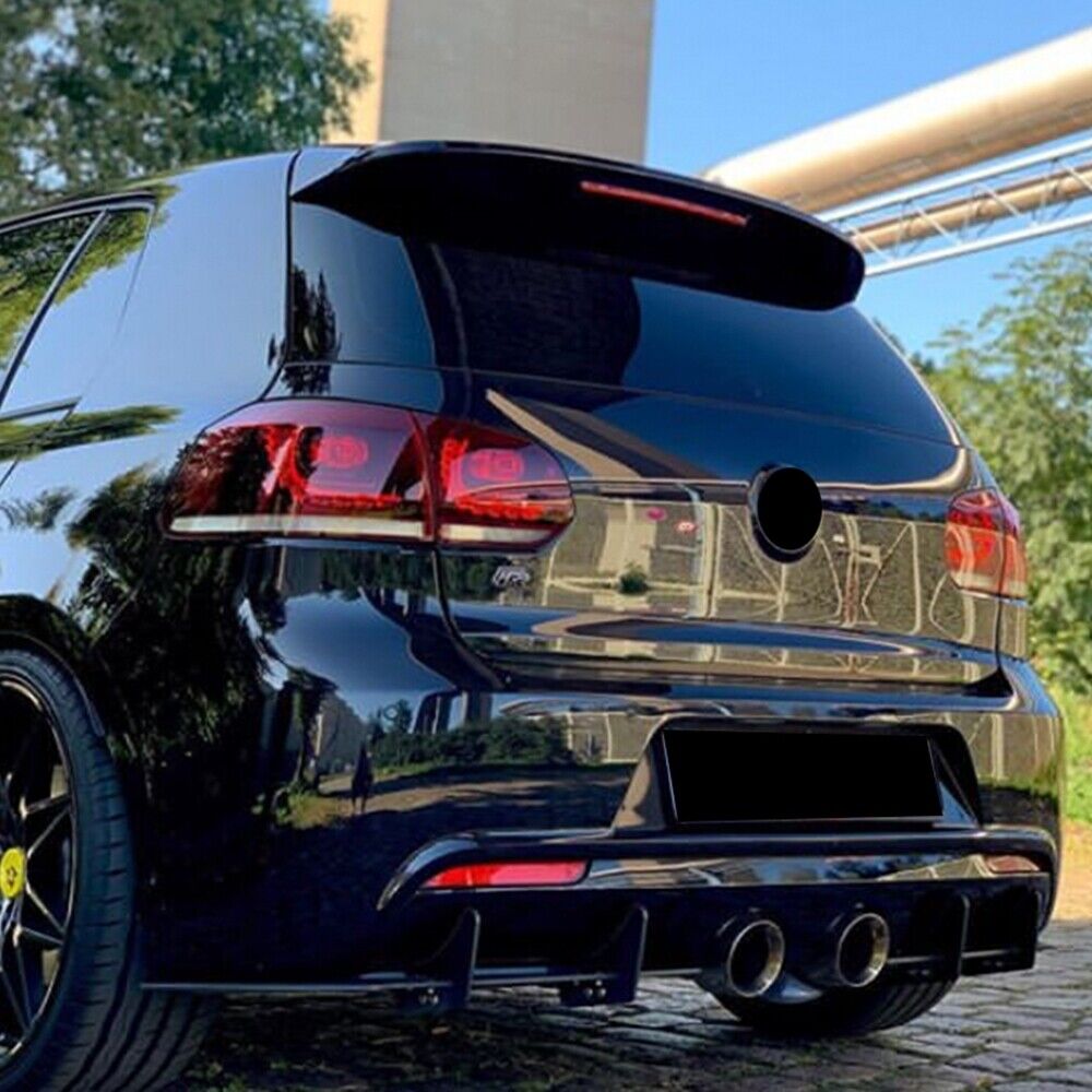 2pcs Black Rear Bumper Diffuser Spoiler fits VW Golf 6 VI MK6 R 2012 2013 2014