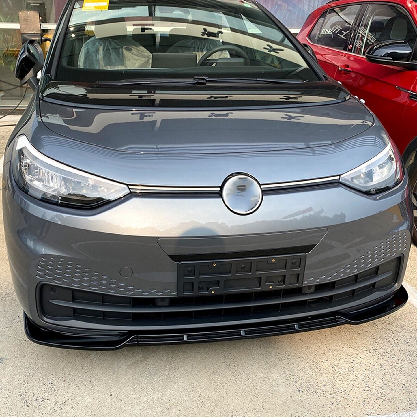 Gloss Black Front Bumper Spoiler Lip fits Volkswagen ID.3 2019-2022 2020 2021