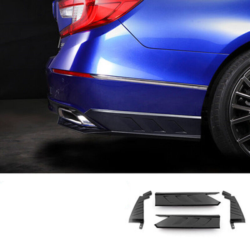Black Rear Bumper Side Cover Lip Kit + Exhaust Pipe fits Honda Accord 2018+