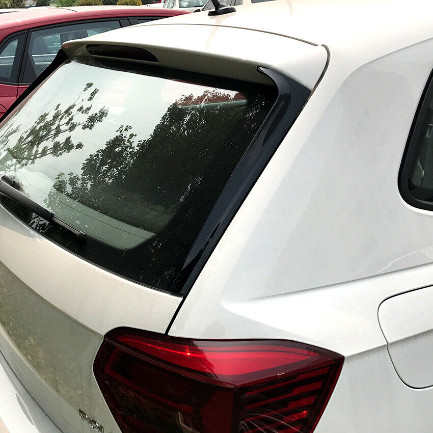 Rear Window Side Spoiler Canard Splitter fits VW Polo MK6 2018-2020 Black L+R