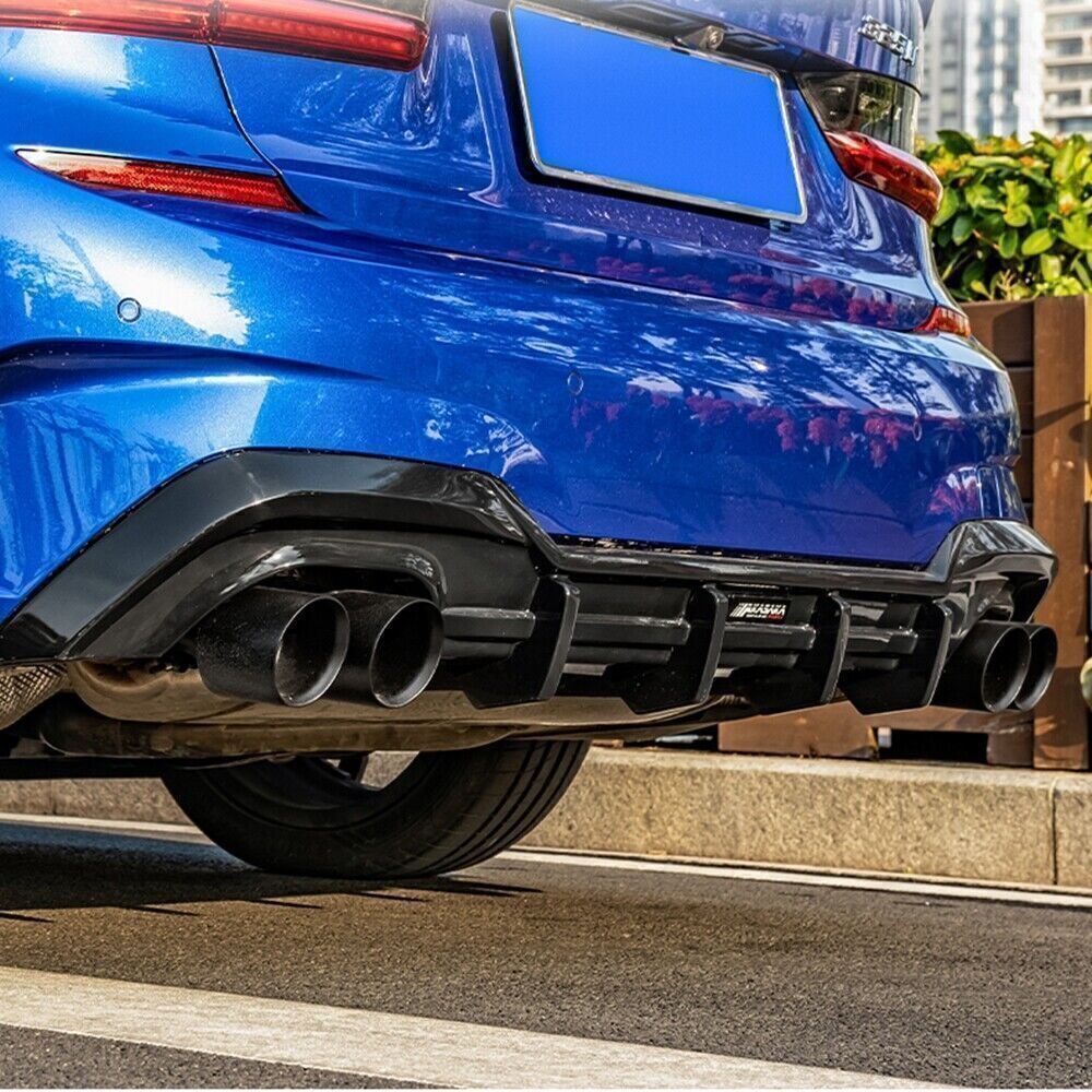 Rear Bumper Diffuser Lip +Exhaust Muffler fits MW 325i 325LI M Sport 2020 AKASAKA