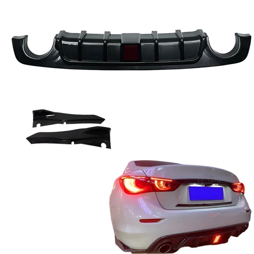 Rear Bumper Diffuser Lip+Side Splitter Corner fits Infiniti Q50 2018-2021 W/Led