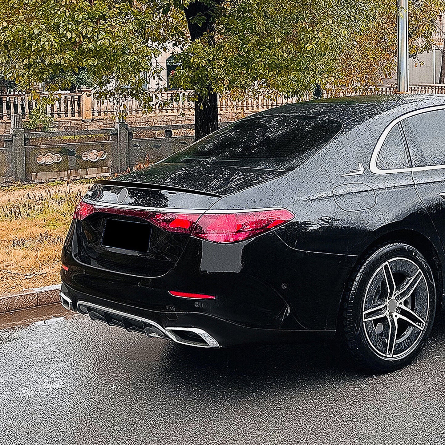 Gloss Black Rear Trunk Spoiler Lip Wing fits Mercedes Benz E Class W214 E260 2024
