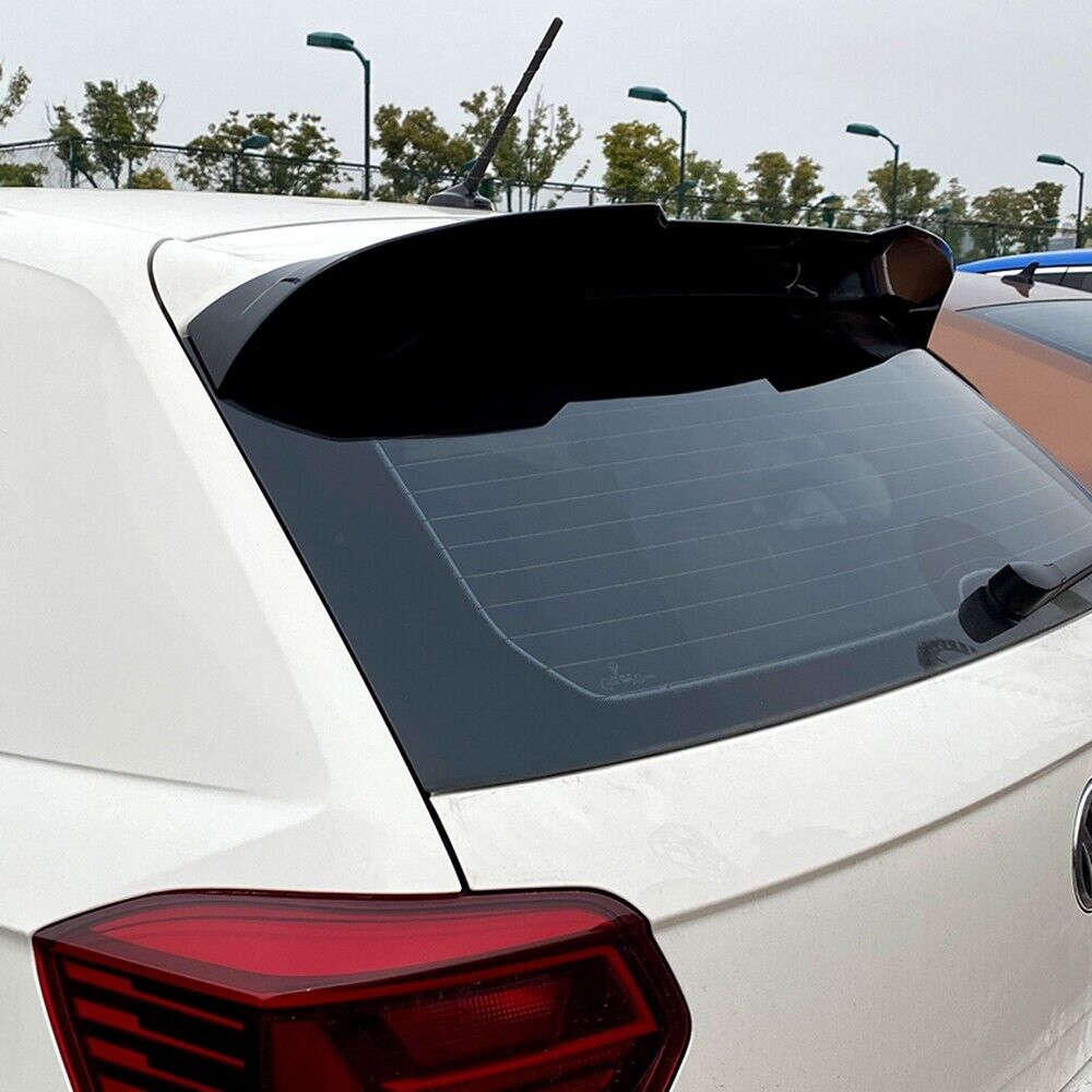 Black Rear Trunk Wing Spoiler Lip fits Volkswagen VW POLO MK6 Hatchback 2019-2021