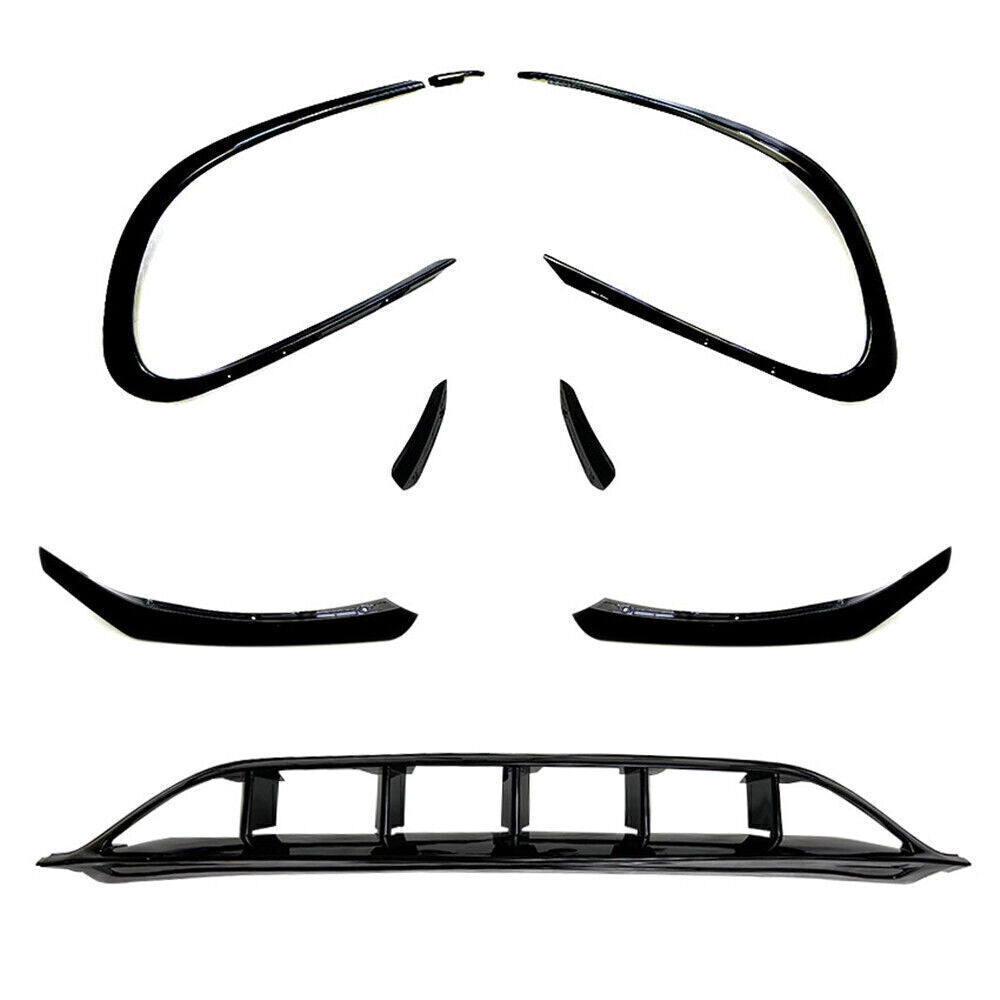 1 Set Black Front Bumper Spoiler Air Vent Trim fits Benz CLA C117 CLA200 2016-19