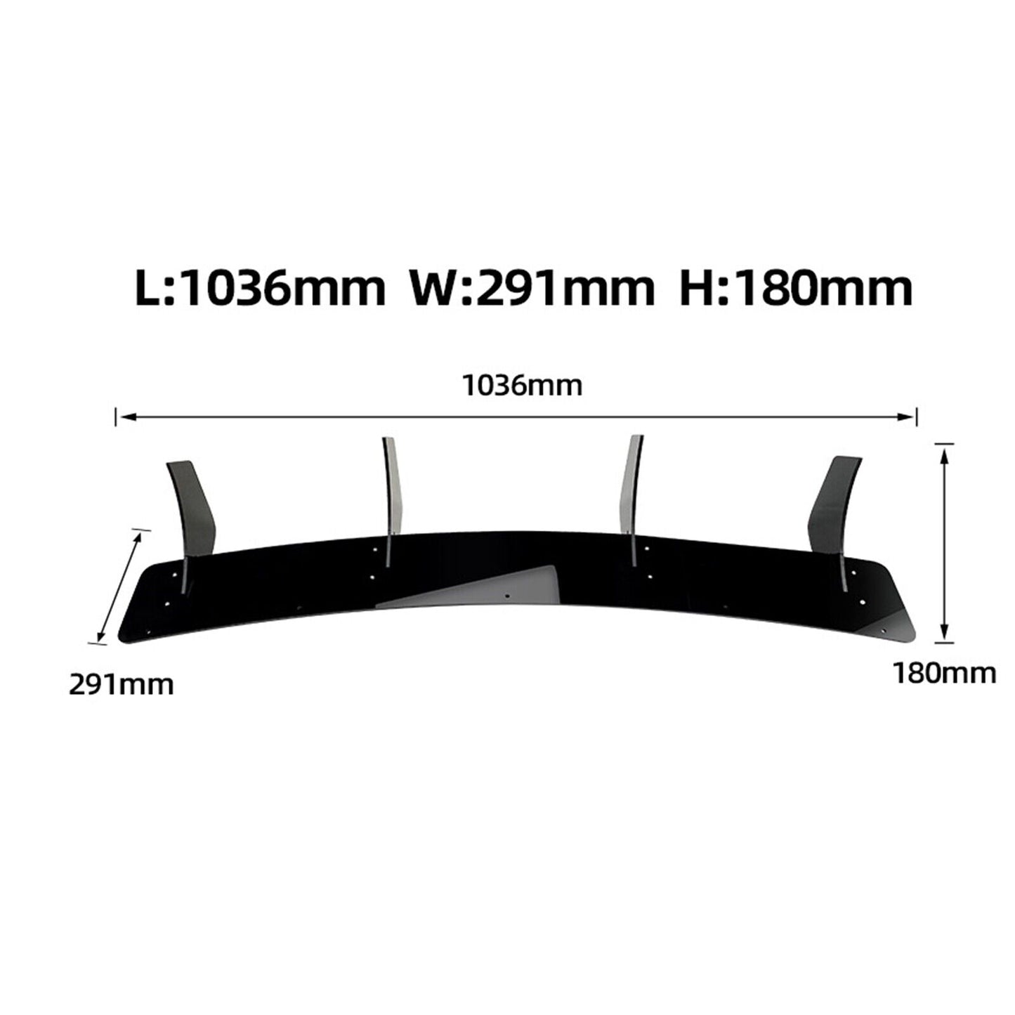 Rear Diffuser Lip Shark Fin Cover Splitter fits Benz CLA W117 CLA45 AMG 2016-2019