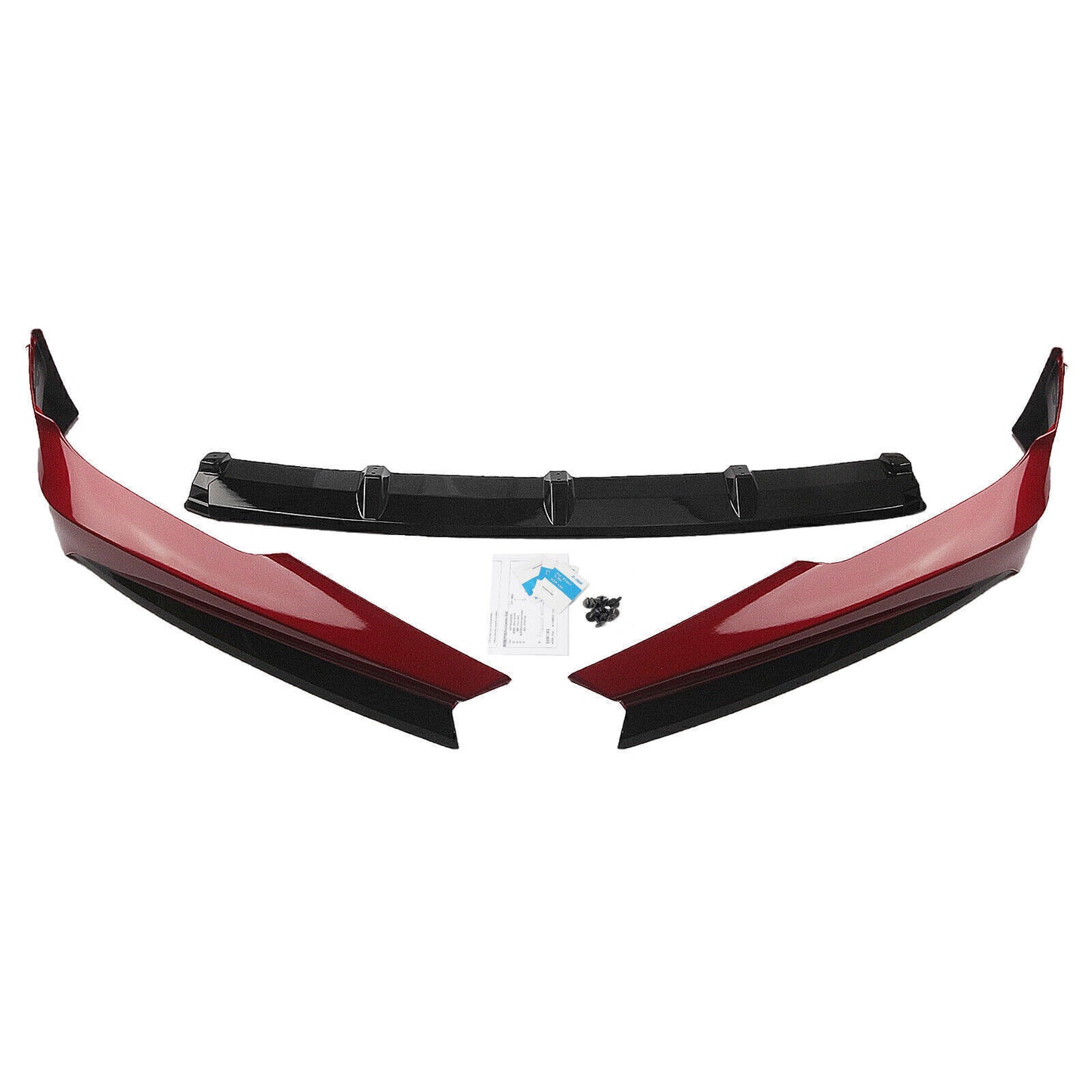 Red Front Bumper Spoiler Lip Splitter Kit fits Honda Accord 2021 2022 AKASAKA
