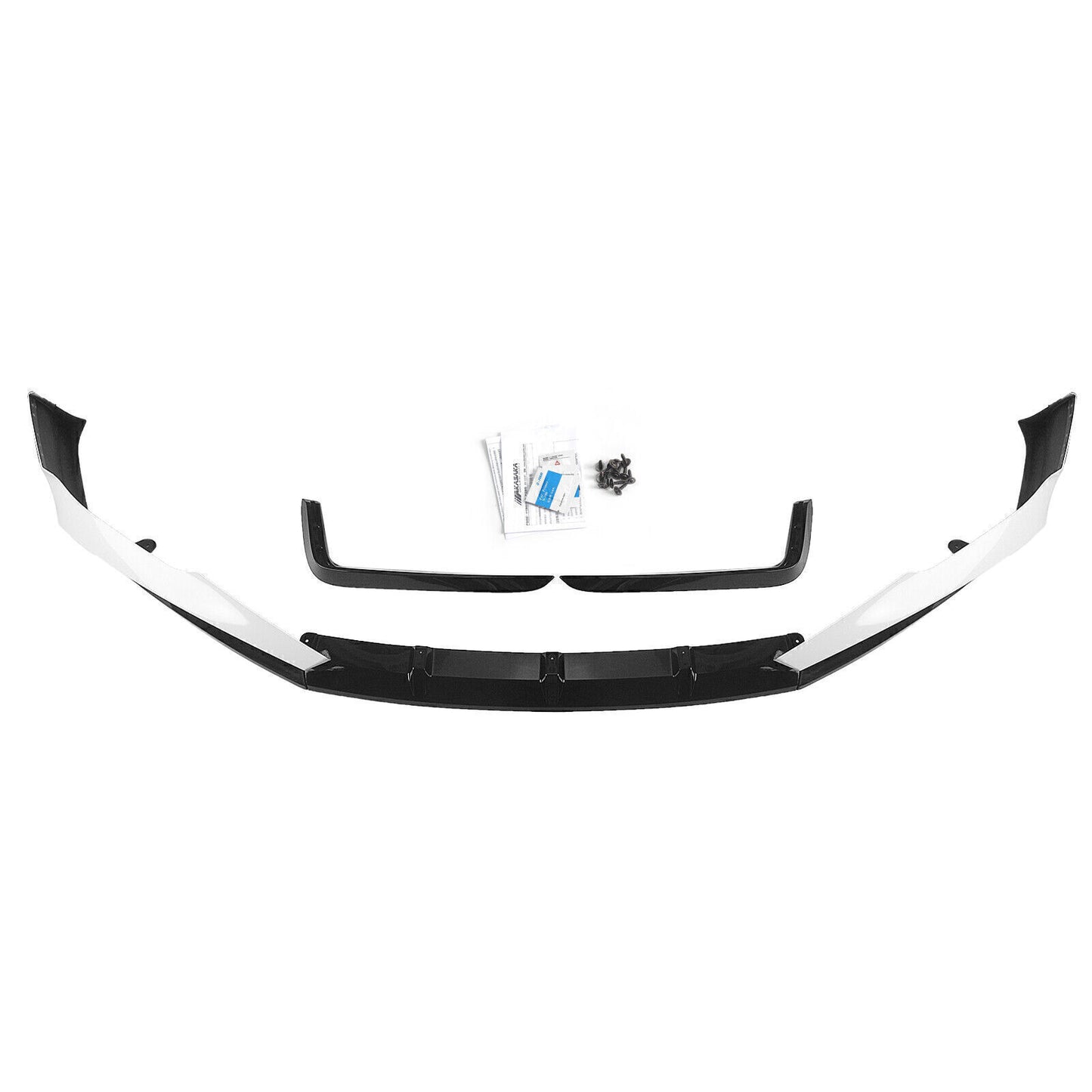 Front Bumper Spoiler Lip+Fog Light Eyelid Kit fits Honda Accord 2021-2022 White