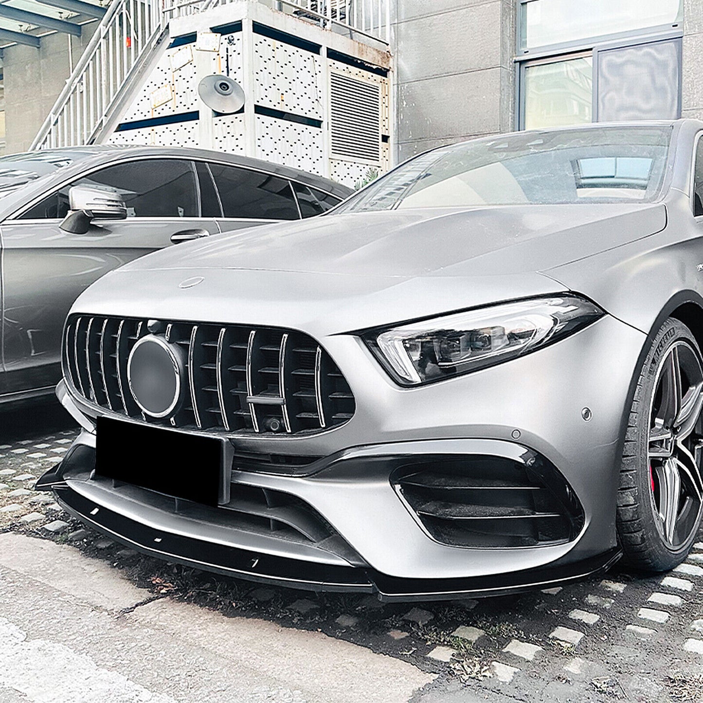 Front Spoiler Splitter Lip fits Benz A Class A45 A45S 2019-2023 Gloss Black