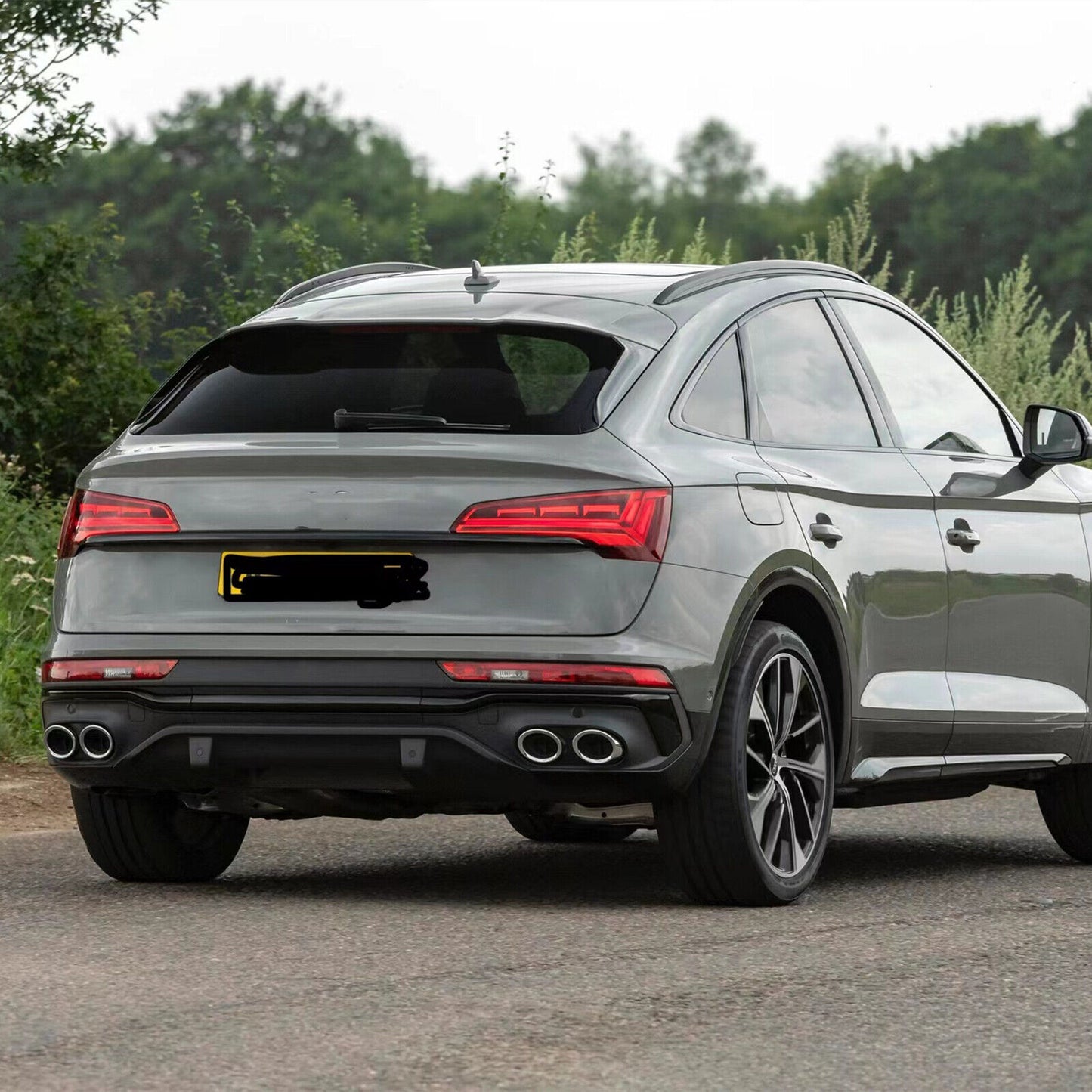 Silver Rear Bumper Diffuser Lip Kit fits Audi Q5 S Line Sport Back 2021-2023