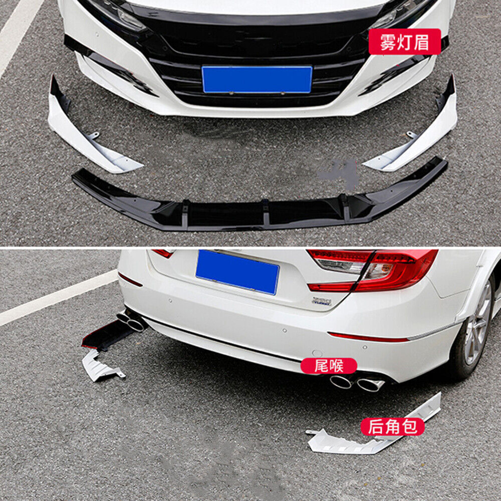 White Front +Rear Spoiler Surround Side Moulding Trim fits Honda Accord 2018-2020