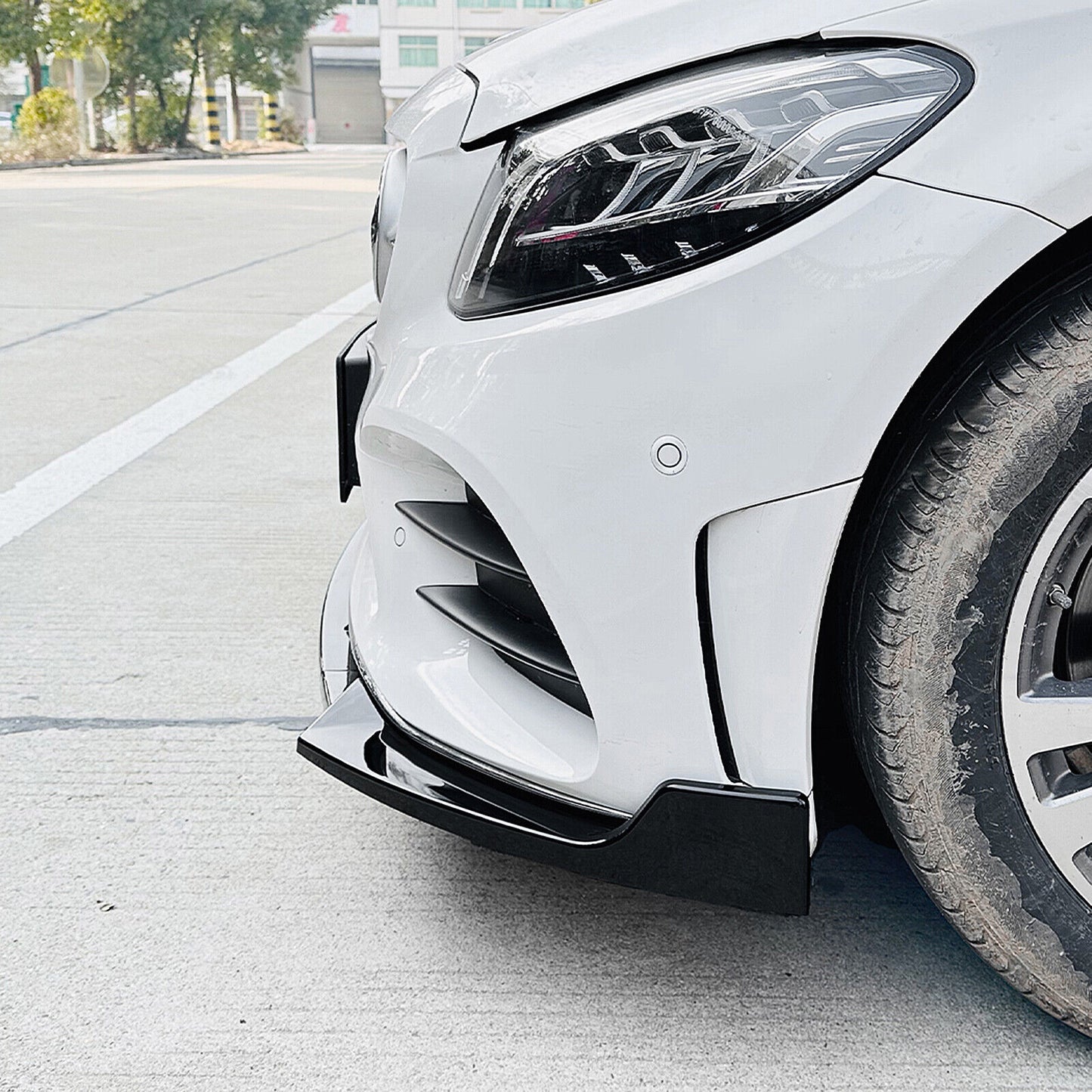 Front Spoiler Lip Splitter Bodykit fits Mercedes Benz W205 2019-2021 Black