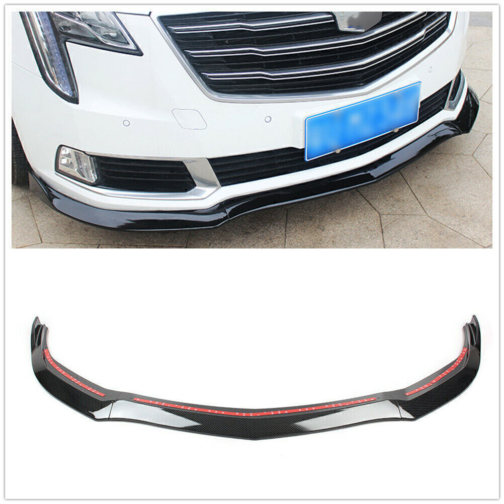 Front Bumper Spoiler Splitter Lip fits Cadillac XTS 2018-2019 Carbon Fiber Look