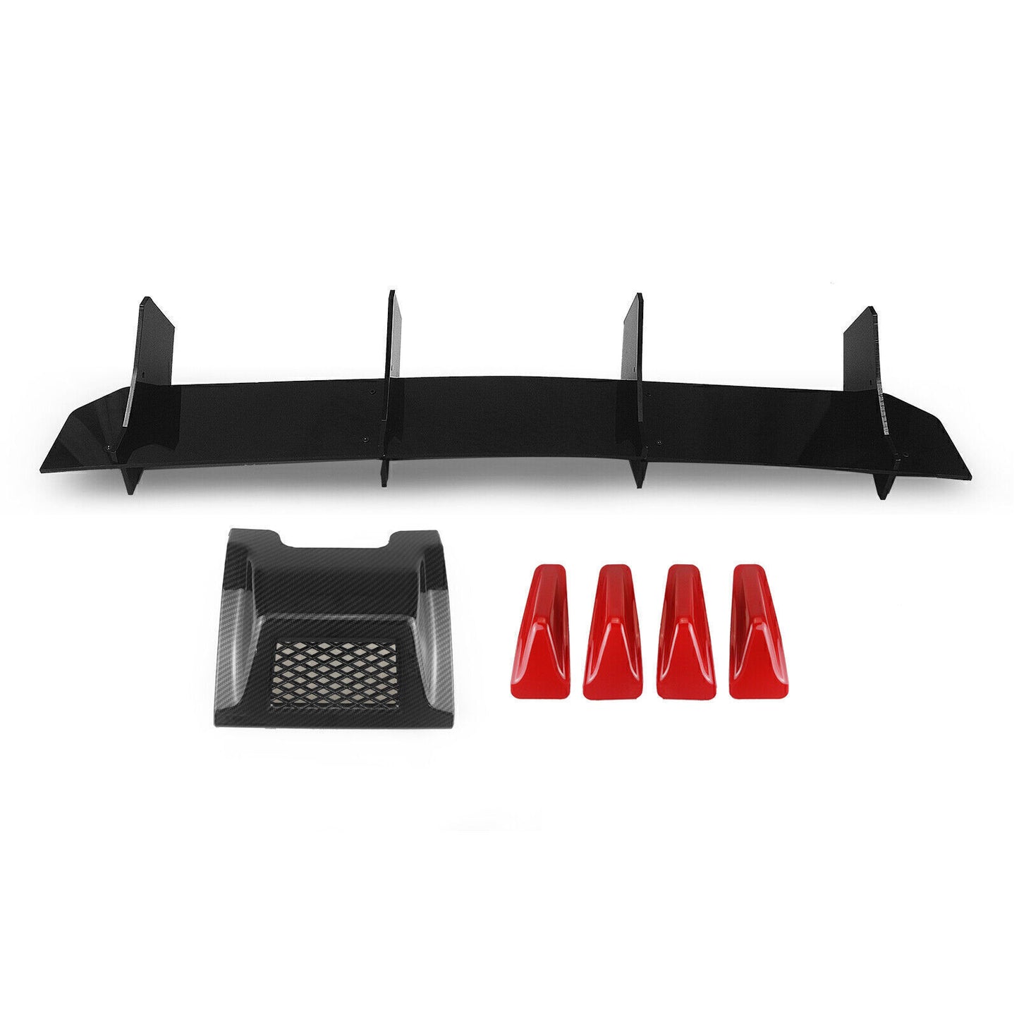 6pcs Rear Bumper Diffuser Decorative Kit fits Subaru WRX 2015 2016-2021 Black Red