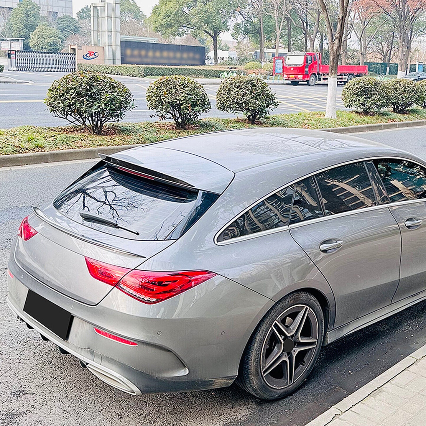 Rear Trunk Spoiler Lip Roof Middle fits Benz X118 CLA35 CLA45AMG 19-22 CB Look