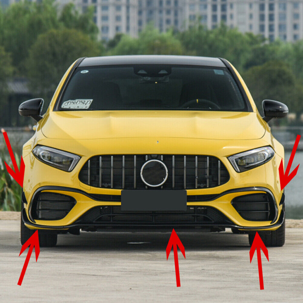 Front Bumper Spoiler Splitter Kit fits Benz A-Class Hatchback A45 W177 2018-20