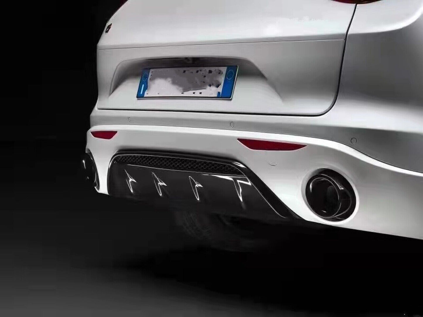Real Carbon Fiber Rear Bumper Diffuser Spoiler fits Alfa Romeo Stelvio 2017-2021