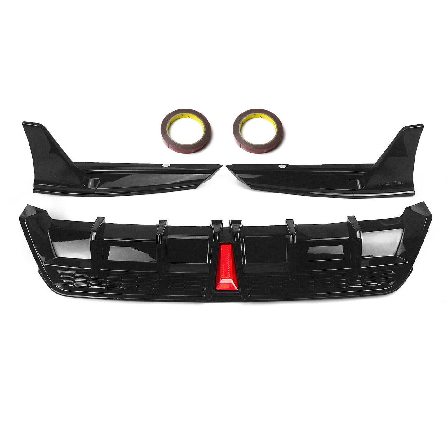 Gloss Black Rear Bumper Diffuser Lip W/Light fits Toyota Camry SE XSE 2018-2024