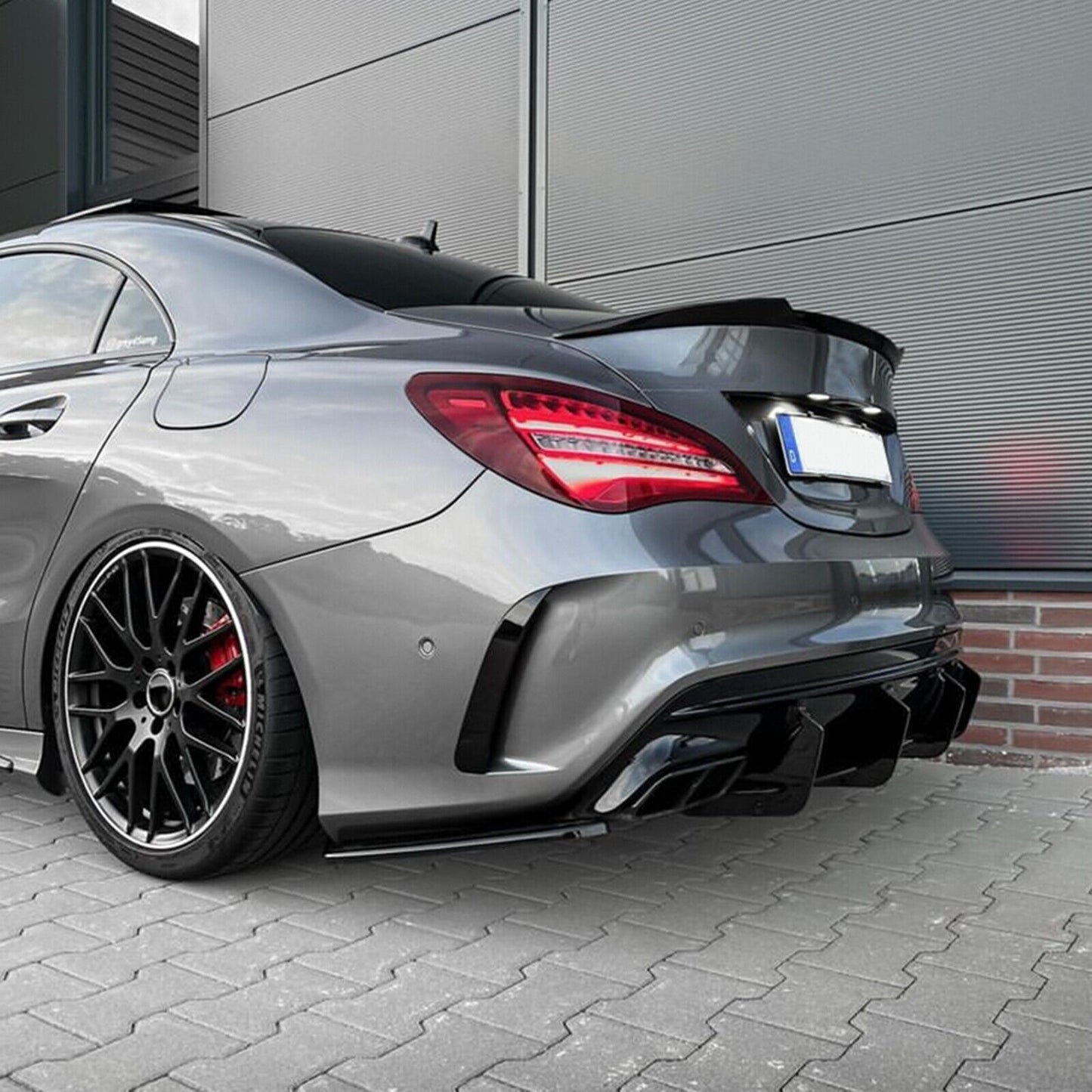Rear Diffuser Lip Shark Fin Cover Splitter fits Benz CLA W117 CLA45 AMG 2016-2019