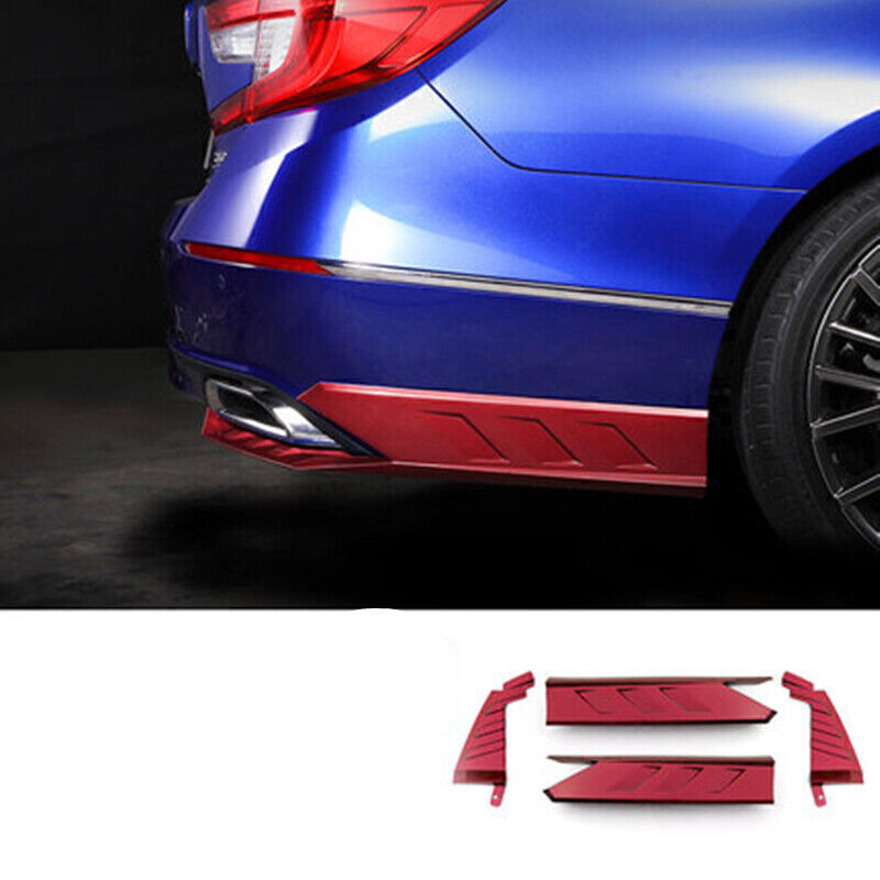 Red Rear Bumper Side Cover Lip Kit + Exhaust Pipe fits Honda Accord 2018+